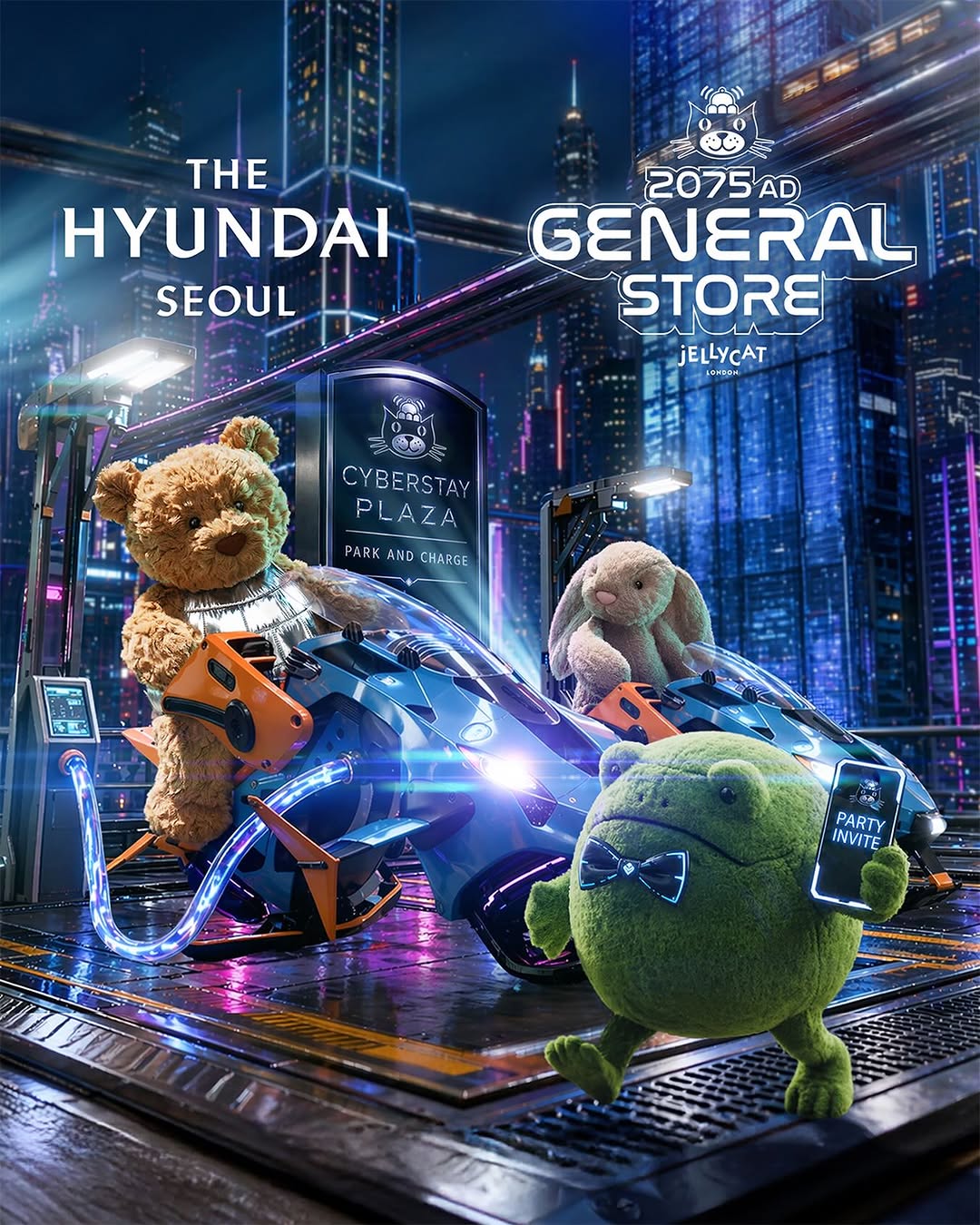 Prepare to embark on a time-hopping adventure to the Jellycat 2075 AD General Store, and discover the sights of tomorrow.
Teleportation will commence shortly, Location: Seoul. 
See you in the future! 🚀💙
 
Destination: The Hyundai Seoul 5F
Departure date: 26 June 2026

@thehyundai_seoul 

#jellycat #jellycatseoul