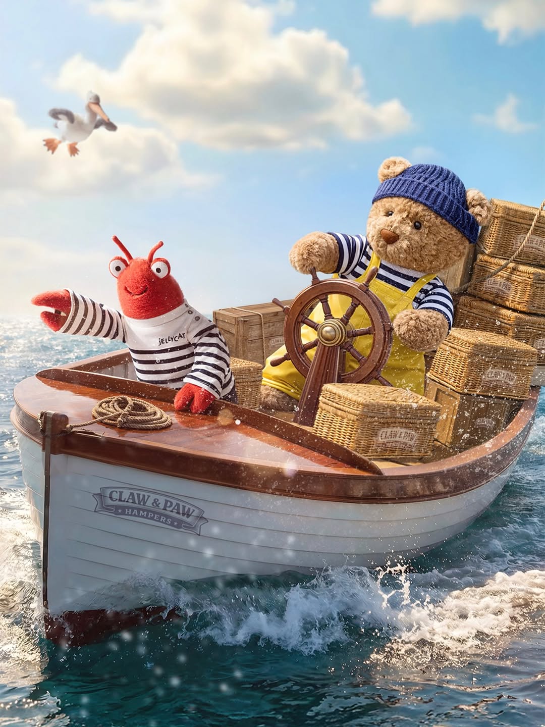 The seas are calling 🌊
 
Where do you think Bartholomew Bear Seafarer Outfit and Larry Lobster Sailor Outfit are venturing to? 👀💙