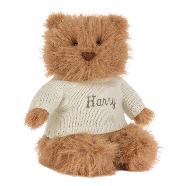 Bartholomew Bear Bouffant with Personalised Cream Jumper