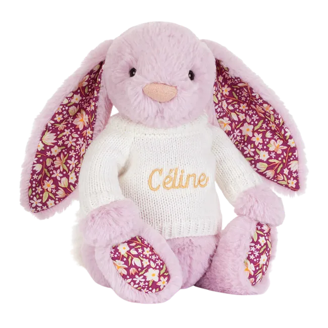Thistlepop Blossom Luxe Bunny with Personalised Cream Jumper