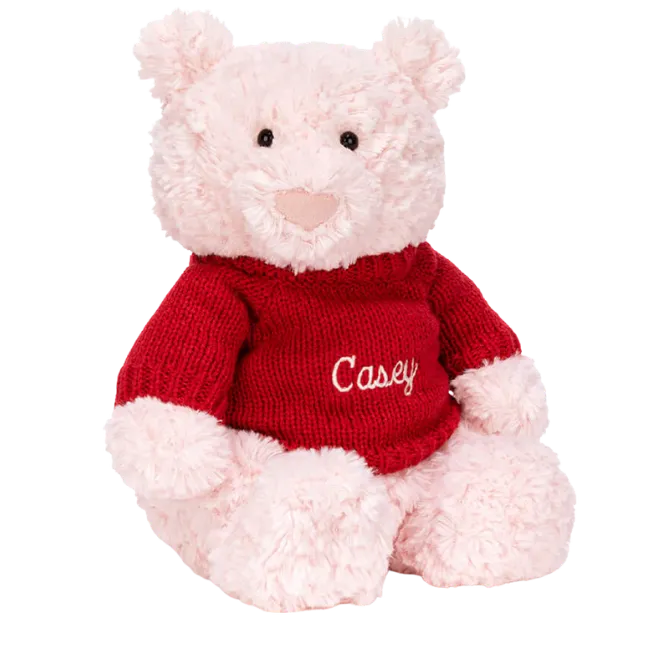 Leola Bear with Personalised Red Jumper