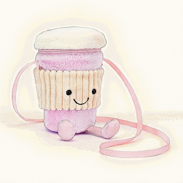 Amuseables Coffee-To-Go Pink Bag