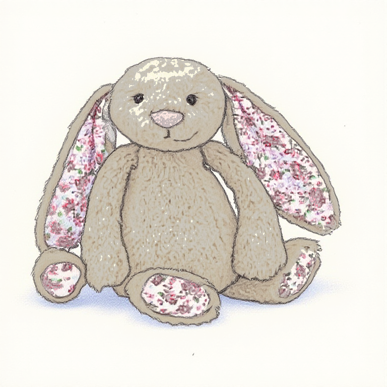Bashful Beige Blossom Bunny (Liberty Print)