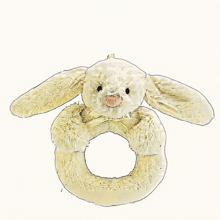 Bashful Bunny Cream Ring Rattle