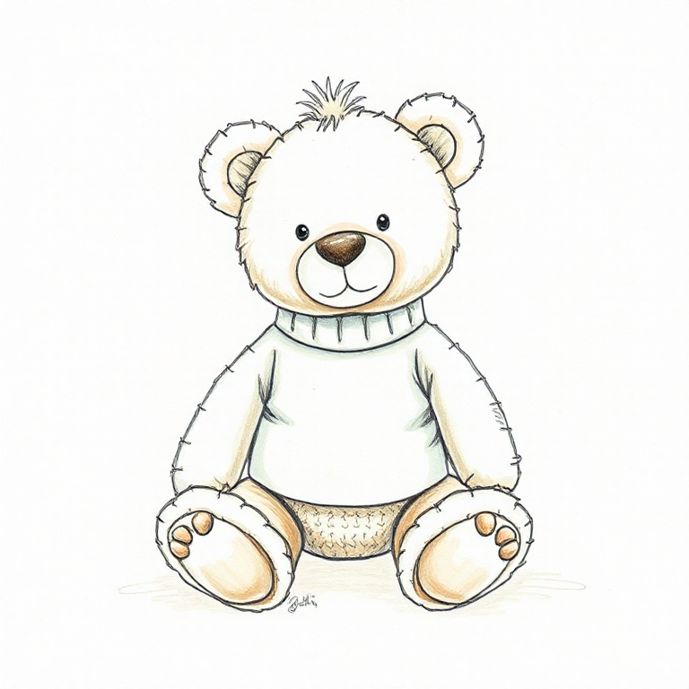 Bartholomew Bear Bouffant with Personalised Cream Jumper