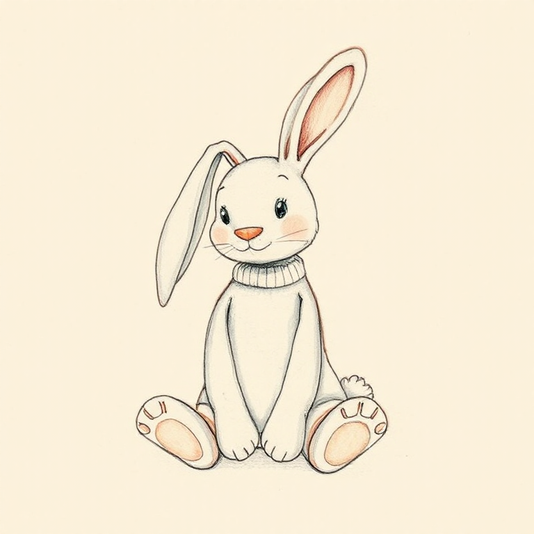 Bashful Christmas Bunny with Personalized Cream Jumper