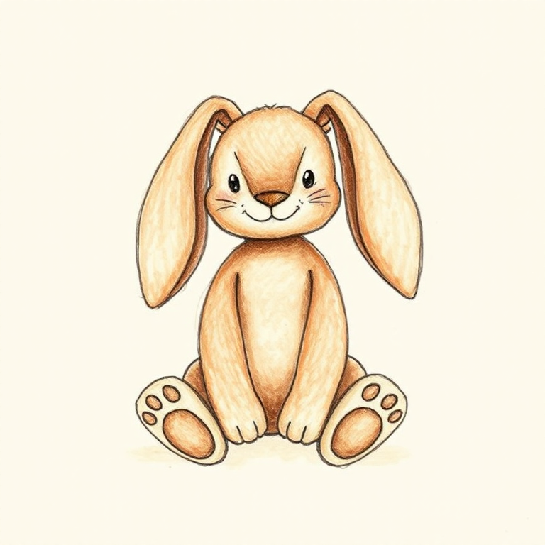 Bashful Patchwork Brown Bunny (Medium)