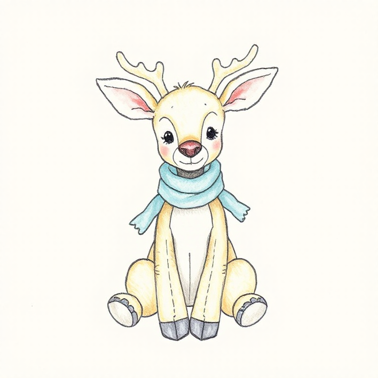 Bashful Reindeer with Scarf