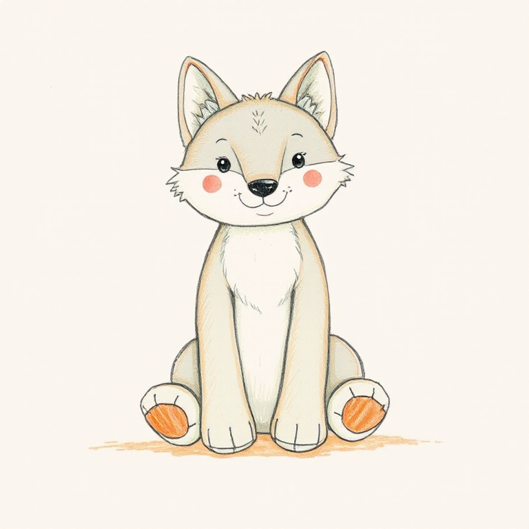 Bashful Woodland Babe Willow Wolf (Medium)