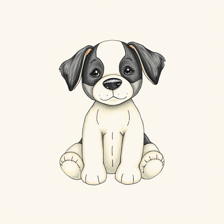 Black & Cream Puppy Boubou (boxed)