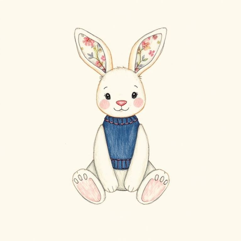 Blossom Jasmine Bunny with Personalised Navy Jumper