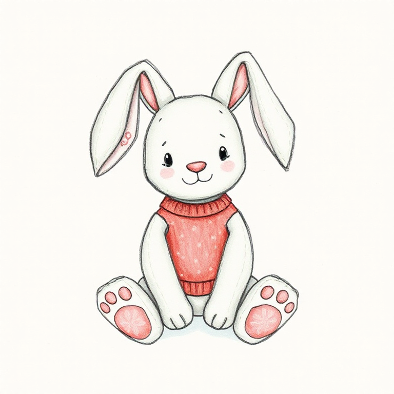 Blossom Jasmine Bunny with Personalised Red Jumper