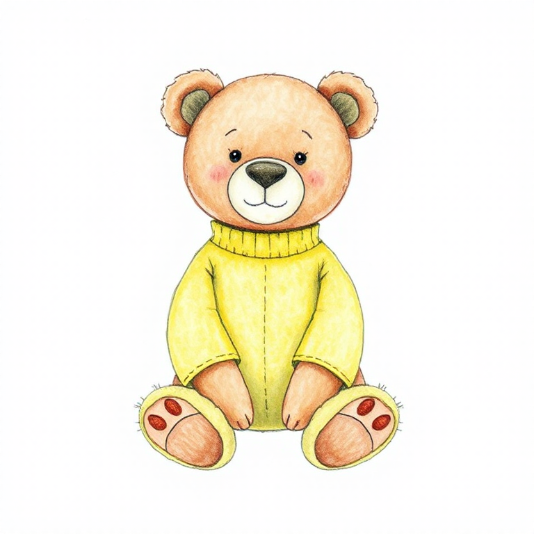 Jumpfer Joy Brown Bear in yellow jumper