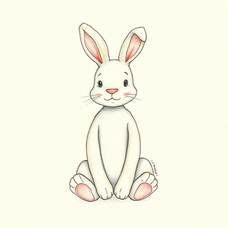 Lapin Timide Veille Sur Tes Nuits and Bashful Cottontail Bunny Medium