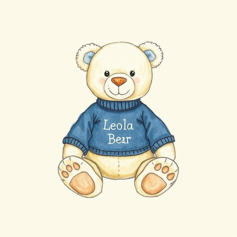 Leola Bear with Personalised Navy Jumper