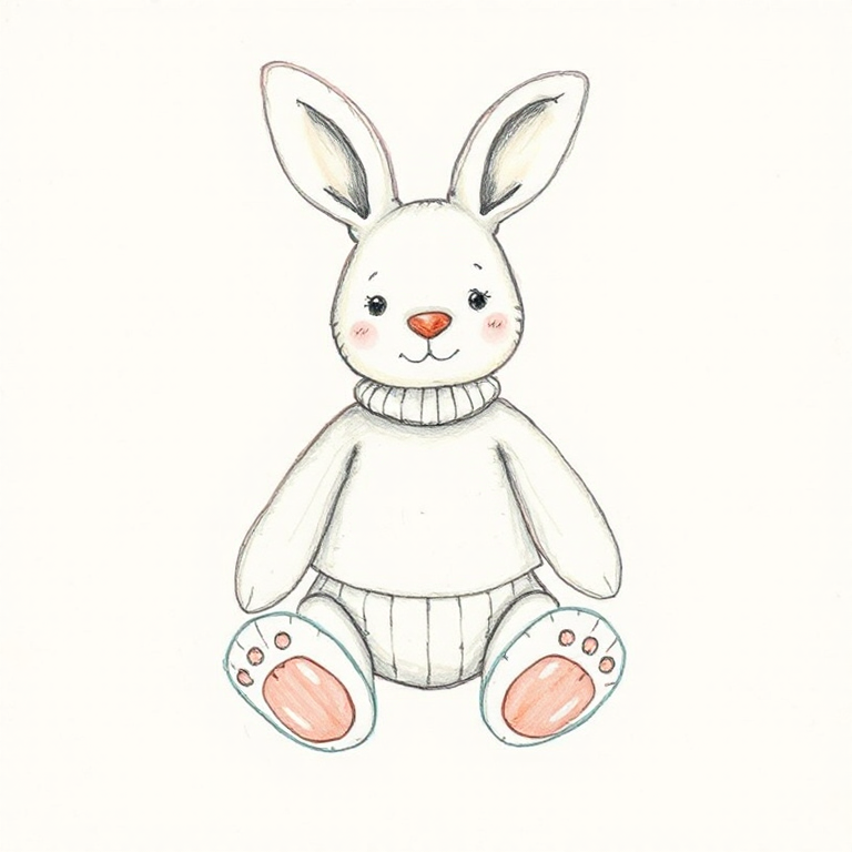 Puddlesea Bunny with Personalised Cream Jumper
