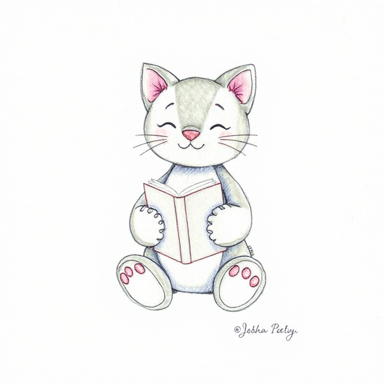 When I Wonder Book and Bashful Grey Kitty Medium