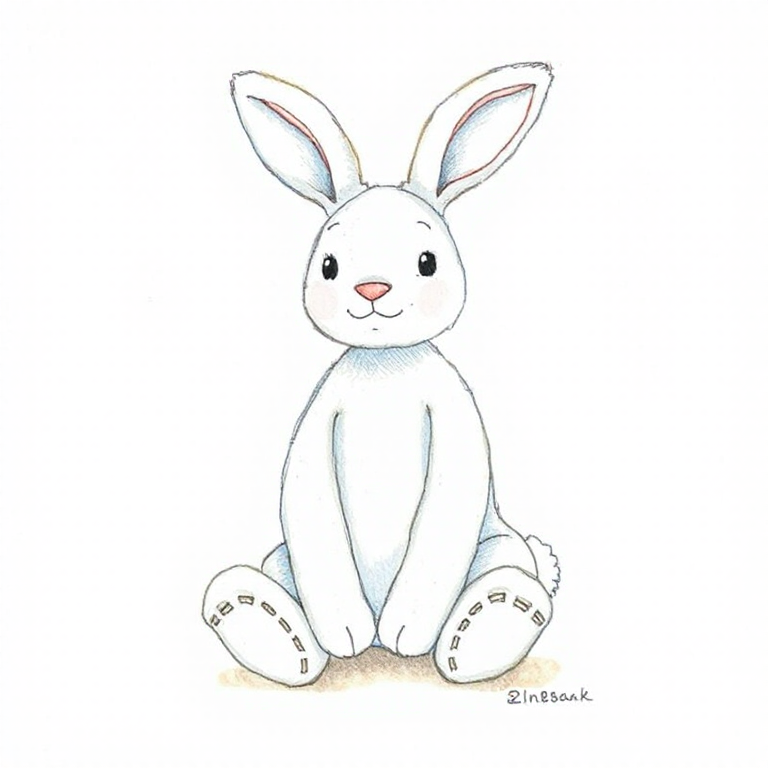 White Smudge Bunny Rabbit White Company Exclusive