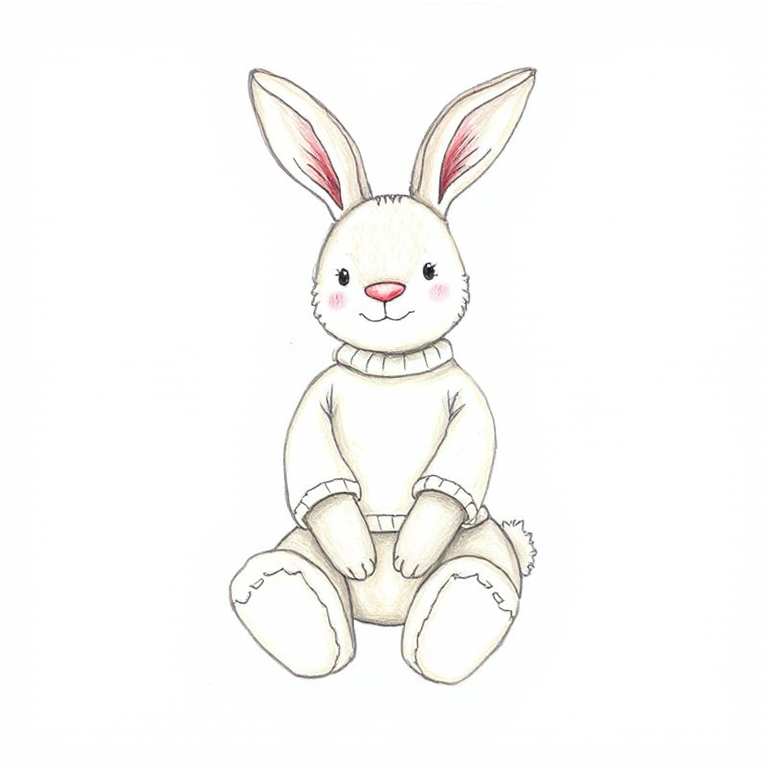 Zodihop Luxe Bunny with Personalised Cream Jumper
